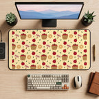 Apple Baskets and Orchard Leaves desk mat — product mockup 2