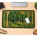 Golden Trees in a Magical Forest desk mat — product mockup 1