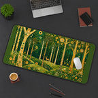 Golden Trees in a Magical Forest desk mat — product mockup 3