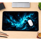 Teal Nebula and Distant Stars desk mat — product mockup 1