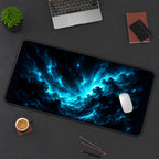 Teal Nebula and Distant Stars desk mat — product mockup 3