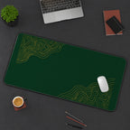 Green Field with Golden Contours desk mat — product mockup 3