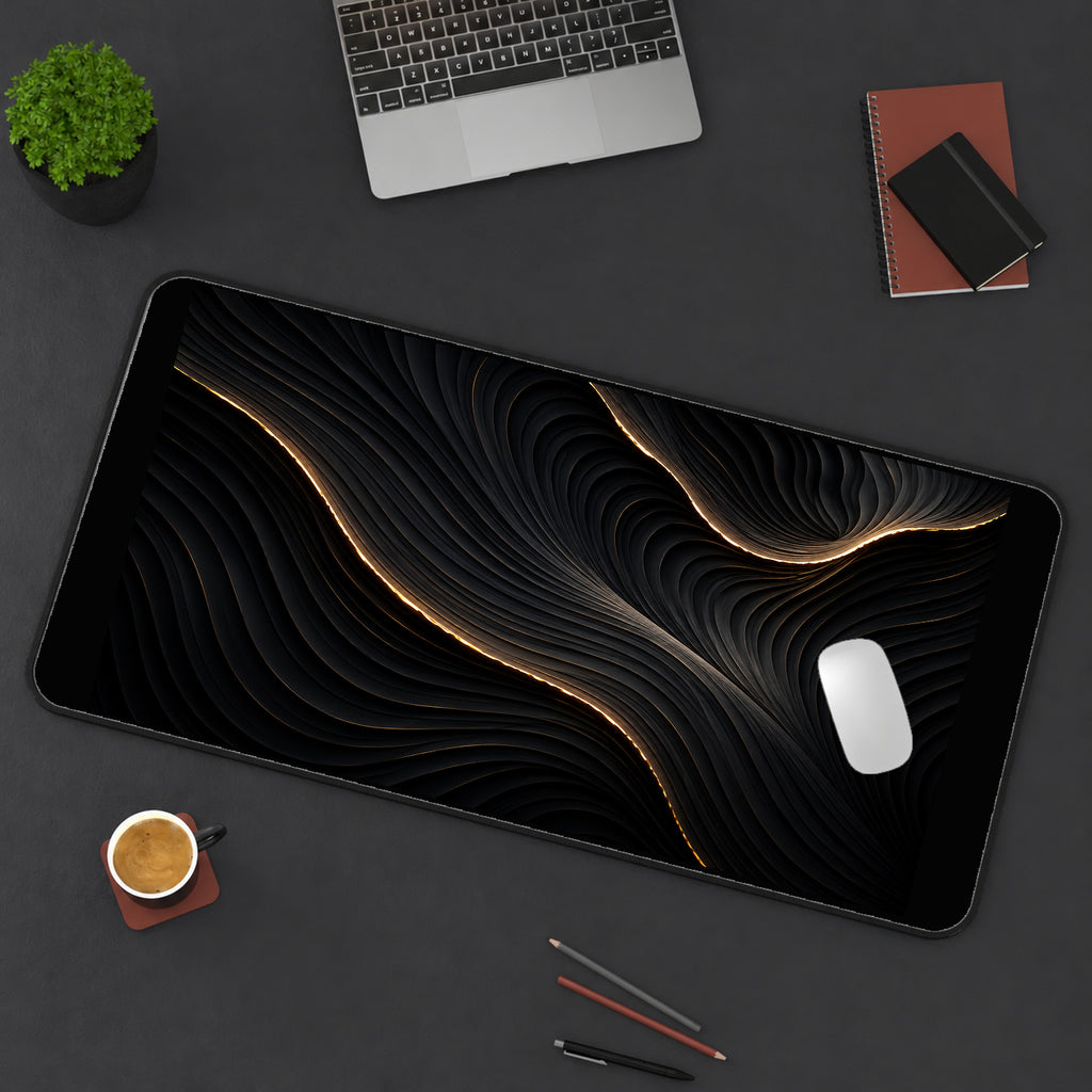 Black Ridges with Golden Highlights desk mat — product mockup 3