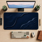 Midnight Blue Layered Contours desk mat — product mockup 2
