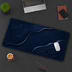Midnight Blue Layered Contours desk mat — product mockup 3