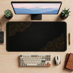 Black Field with Golden Contours desk mat — product mockup 2