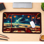 Retro Diner Looking into Space desk mat — product mockup 1