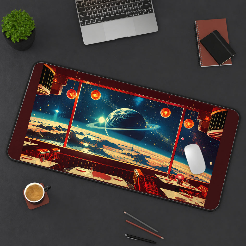 Retro Diner Looking into Space desk mat — product mockup 3