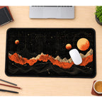 Planets above Contour Mountains desk mat — product mockup 1