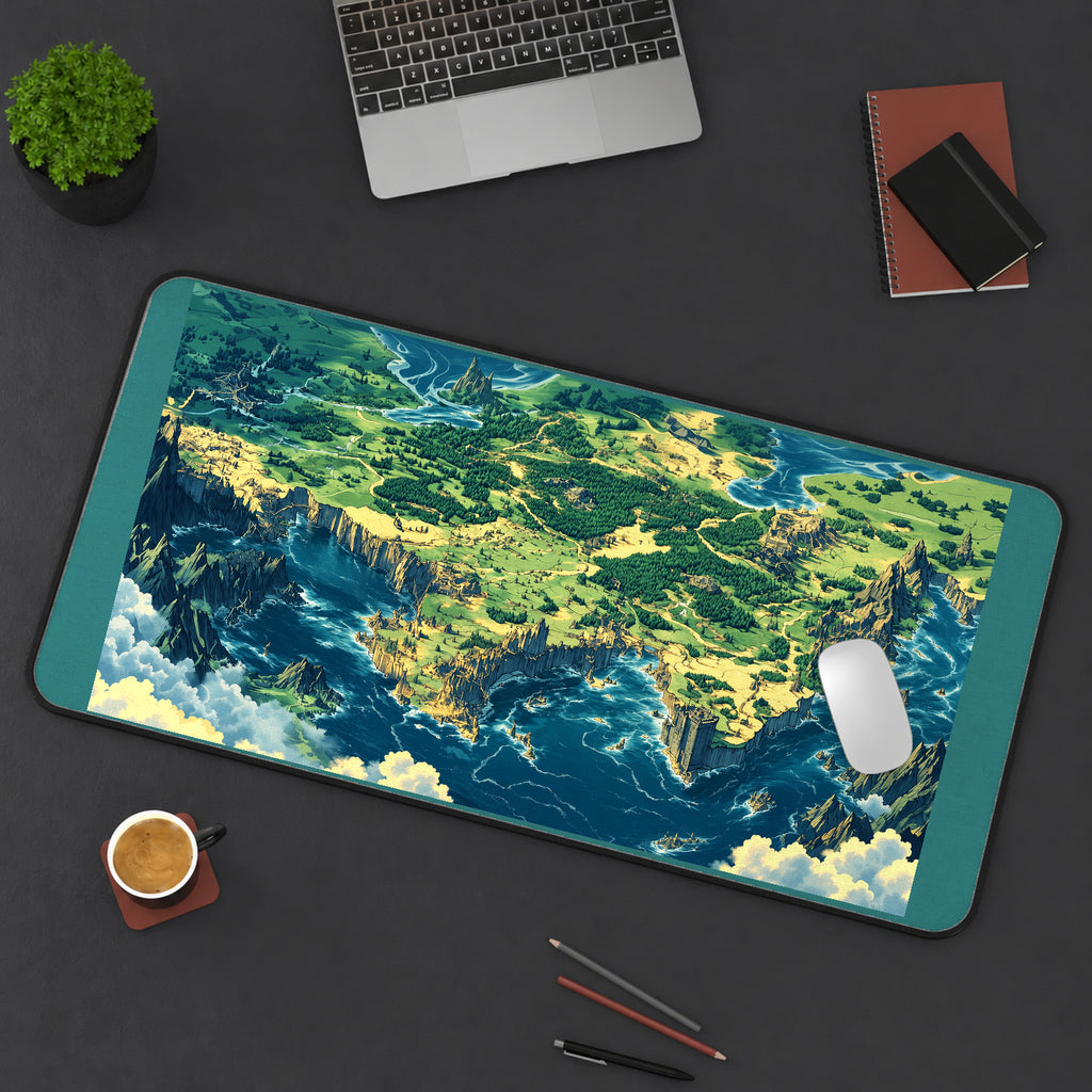 Floating Fantasy World Map desk mat — product mockup 3