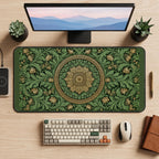 Round Medallion and Green Ivy desk mat — product mockup 2
