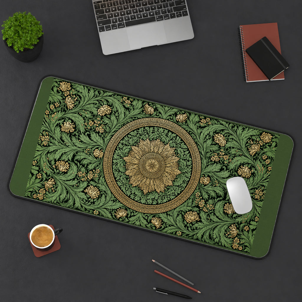 Round Medallion and Green Ivy desk mat — product mockup 3