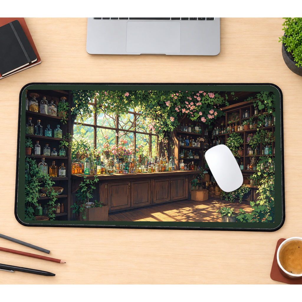 Forest Apothecary in Sunlight desk mat — product mockup 1