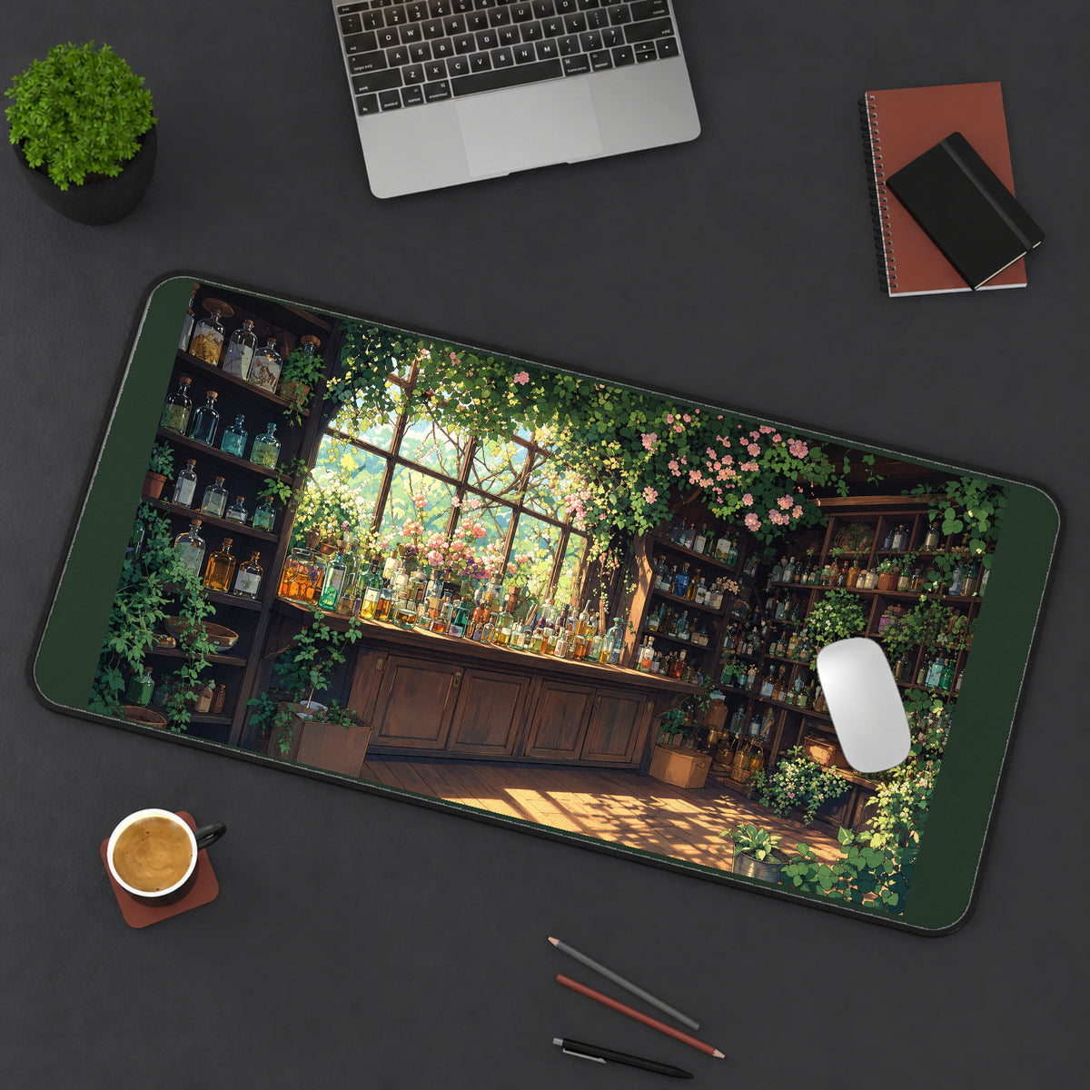 Forest Apothecary in Sunlight desk mat — product mockup 3