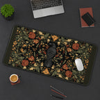 Perched Raven in Autumn Foliage desk mat — product mockup 3