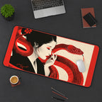 Woman with a Scarlet Snake desk mat — product mockup 3