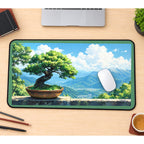 Bonsai overlooking Green Mountains desk mat — product mockup 1