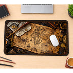 Pirate Chart with Compass and Coins desk mat — product mockup 1