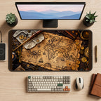 Pirate Chart with Compass and Coins desk mat — product mockup 2