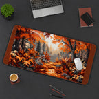 Rust Orange Forest Path desk mat — product mockup 3