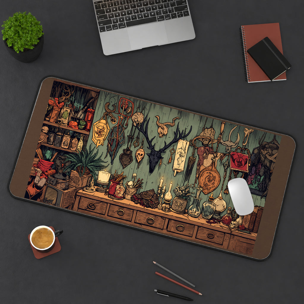 Norse Witchcraft Cabinet desk mat — product mockup 3