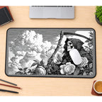Grim Reaper among Pale Roses desk mat — product mockup 1