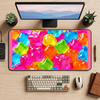 Rainbow Gummy Bear Pattern desk mat — product mockup 2