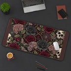 Dark Roses with Skulls and Moths desk mat — product mockup 3