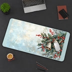 Silver Bells with Holly and Frost desk mat — product mockup 3
