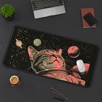 Astronaut Cat among Red Planets desk mat — product mockup 3