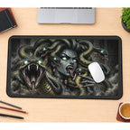 Snake Haired Gorgon and Open Fangs desk mat — product mockup 1