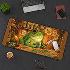 Frog Merchant at a Card Table desk mat — product mockup 3