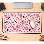 Pink Cowgirl Music Pattern desk mat — product mockup 1