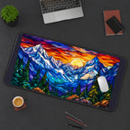 Mountain Sunset in Jewel Colors desk mat — product mockup 3