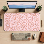 Blush Pink Leopard Spots desk mat — product mockup 2
