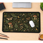 Mushrooms Moths and Crescent Moons desk mat — product mockup 1