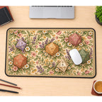 Flower Garden and Polyhedral Dice desk mat — product mockup 1