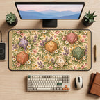 Flower Garden and Polyhedral Dice desk mat — product mockup 2
