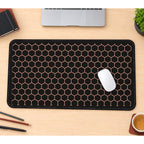 Rose Gold Honeycomb on Black desk mat — product mockup 1