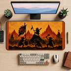 Goblin Horde beneath a Dragon Banner desk mat — product mockup 2