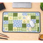 Pastel Bunny Garden Patchwork desk mat — product mockup 1