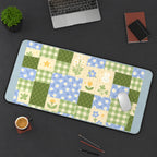 Pastel Bunny Garden Patchwork desk mat — product mockup 3