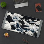Black Mountains and White Ocean Foam desk mat — product mockup 3
