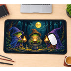 Three Frog Wizards by Moonlight desk mat — product mockup 1