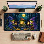 Three Frog Wizards by Moonlight desk mat — product mockup 2