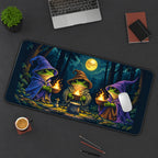 Three Frog Wizards by Moonlight desk mat — product mockup 3