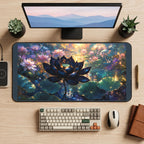 Dark Lotus in a Glowing Pond desk mat — product mockup 2