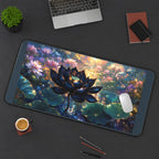 Dark Lotus in a Glowing Pond desk mat — product mockup 3
