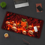 Red Eyed Frog in a Fiery Forest desk mat — product mockup 3
