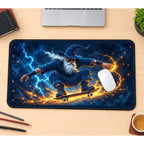 Lightning Wizard on a Skateboard desk mat — product mockup 1